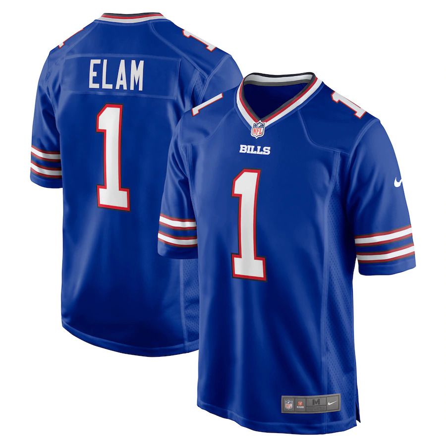 Men Buffalo Bills 1 Elam Nike Royal 2022 NFL Draft First Round Pick Game Jersey